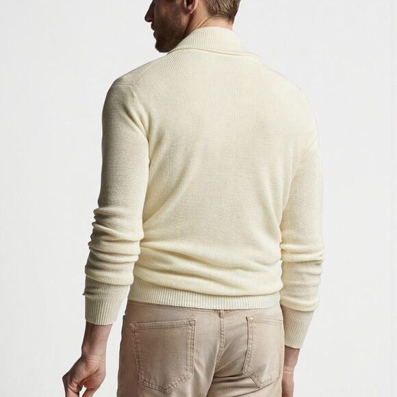 Peter Millar Savona Waffle Popover Shawl Collar Sweater Men’s Size XL - Picture 2 of 12